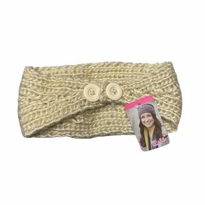 Lady Beibei Ivory knit fashion flower headband NWOT